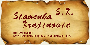 Stamenka Krajinović vizit kartica